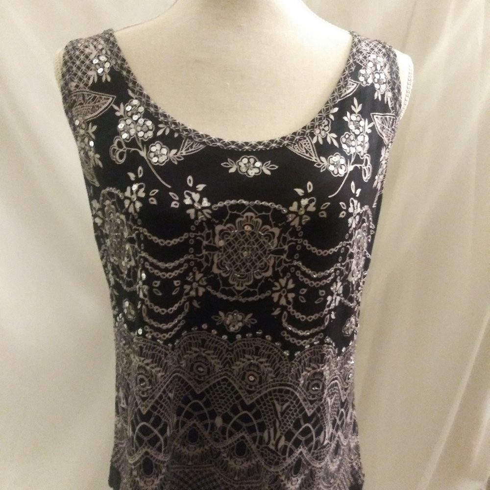Bila women's sleeveless top with sequin Embellishm
